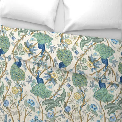 Spoonflower Beige Chintz Wallpaper King Pillow Sham In Green