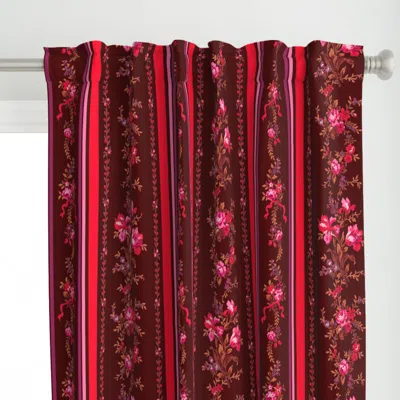 Spoonflower Belvedere Floral Stripe Curtain Panel