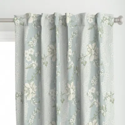 Spoonflower Belvedere French Blue Curtain Panel