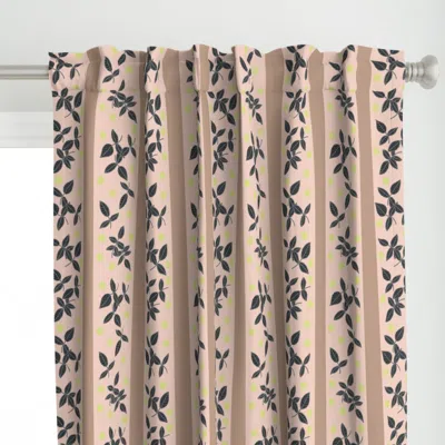 Spoonflower Betty Leaves In Peach Curtain Panel