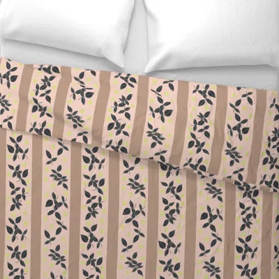 Spoonflower Betty Leaves In Peach Wide Cotton Sateen 3.5 oz 26" X 20" Standard Knife Edge