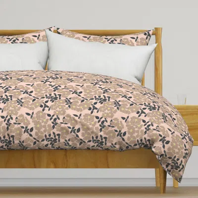 Spoonflower Betty With Roses In Peach Duvet Cover