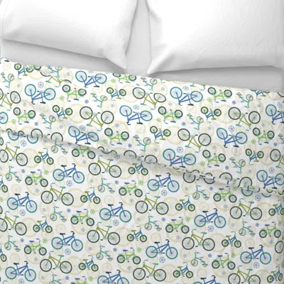 Spoonflower Bicycles Wide Cotton Sateen 3.5 oz 26" X 20" Standard Knife Edge