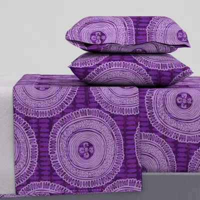 Spoonflower Big Bold Boho Hippie Fantasy Flower On Dots King Sheet Set