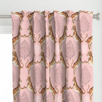Spoonflower Big Cat Damask (rose Curtain Panel
