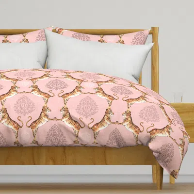Spoonflower Big Cat Damask (rose Quartz) Duvet Cover