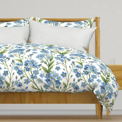 Spoonflower Bigger Blue Forget Me Nots Duvet Cover