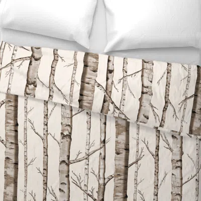 Spoonflower Birch Grove Fabric And Wallpaper In Greige And Rich Cream Wide Cotton Sateen 3.5 oz 30" X 24" Standa
