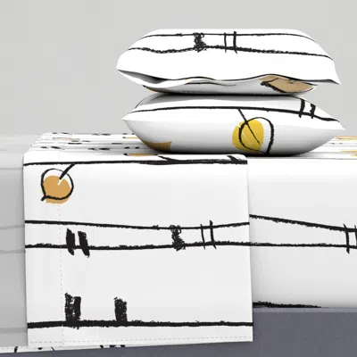 Spoonflower Birch Stripe Original - White King Sheet Set