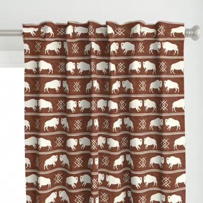 Spoonflower Bison Stripes - Aztec Curtain Panel