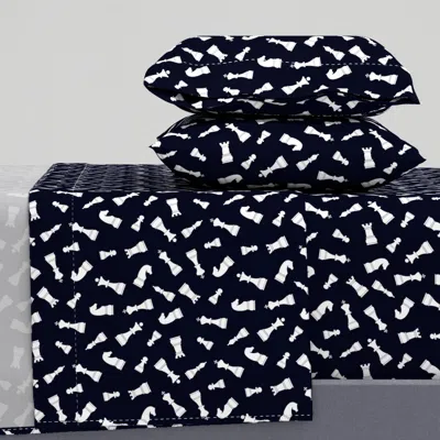Spoonflower Black And White Chess Pieces Full Sheet Set