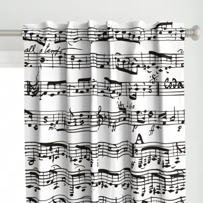 Spoonflower Black And White Music Curtain Panel