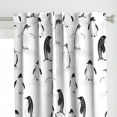 Spoonflower Black And White Painterly Curtain Panel