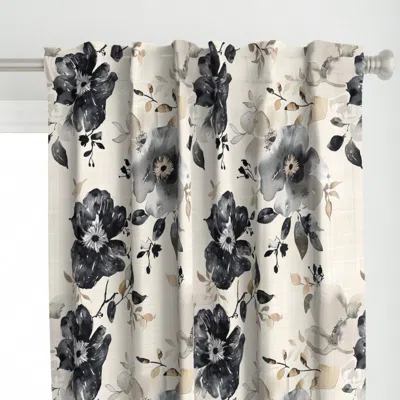 Spoonflower Black And White Sepia Off Curtain Panel