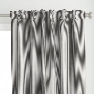 Spoonflower Black And White Ticking Curtain Panel