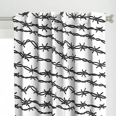 Spoonflower Black Barbed Wire On Curtain Panel