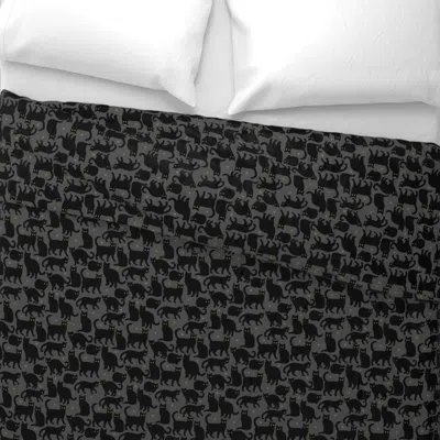 Spoonflower Black Cat Magic Noir By Brittanylane Wide Cotton Sateen 3.5 oz 26" X 20" Standard Knife Edge