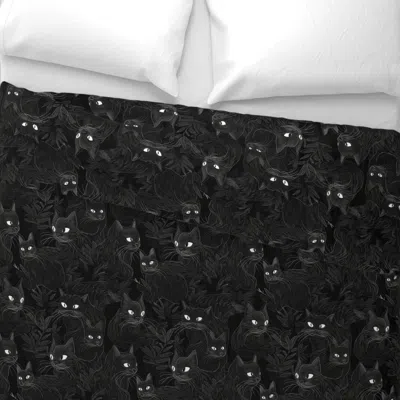 Spoonflower Black Cats Wide Cotton Sateen 3.5 oz 26" X 20" Standard Knife Edge