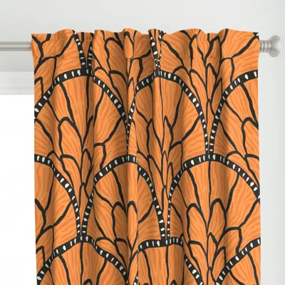 Spoonflower Black + Orange Abstract Curtain Panel