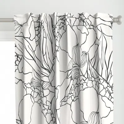 Spoonflower Black Peonies Curtain Panel
