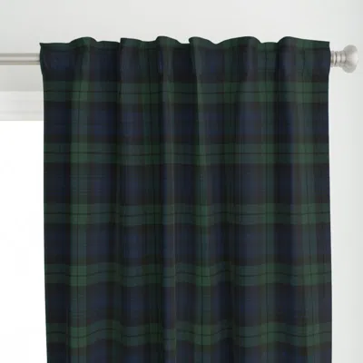 Spoonflower Black Watch Tartan Plaid Curtain Panel