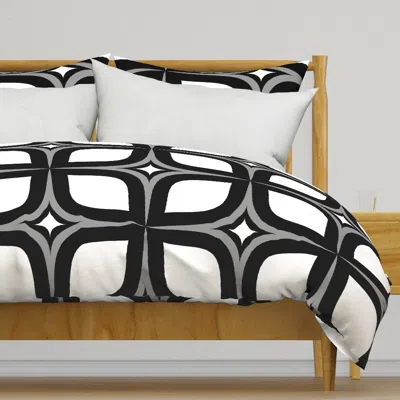 Spoonflower Black White Gray Mid Century Duvet Cover