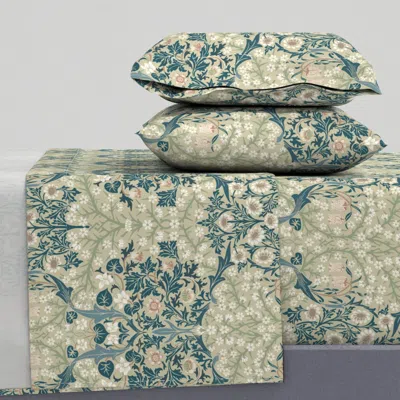 Spoonflower Blackthorn In Morning Glory (historic Arts & Crafts) - Morris Large King Sheet Set