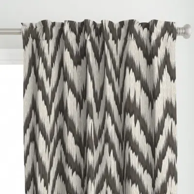 Spoonflower Blaze Warm Black On Cream Curtain Panel