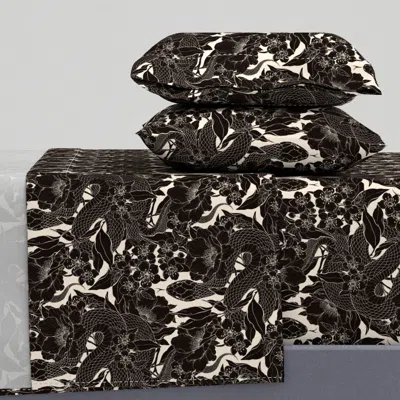 Spoonflower Block Print Enchanted Snake King Sheet Set