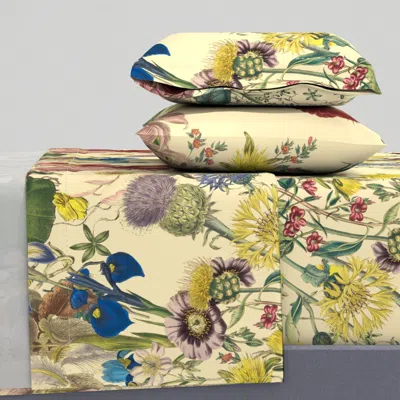 Spoonflower Bloomin' Lovely Trianon Cream King Sheet Set