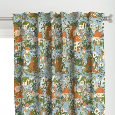 Spoonflower Blossom Gnome Village Curtain Panel