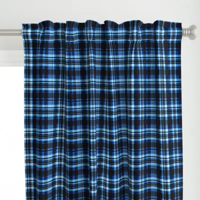Spoonflower Blue & Black Plaid - Curtain Panel