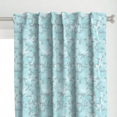 Spoonflower Blue And Gray Camo A6 Curtain Panel