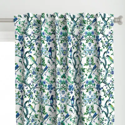 Spoonflower Blue And Green Curtain Panel