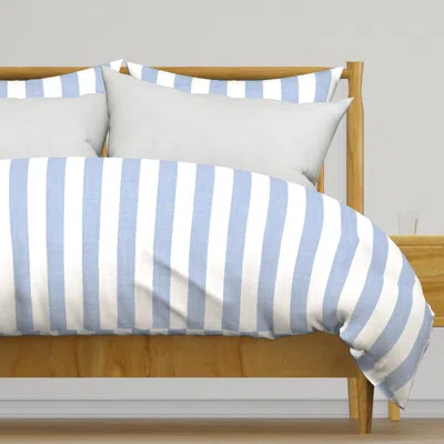 Spoonflower Blue And White Awning Stripe Duvet Cover
