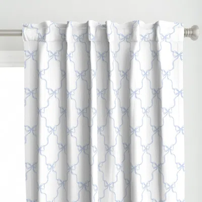 Spoonflower Blue & White Bows In Curtain Panel