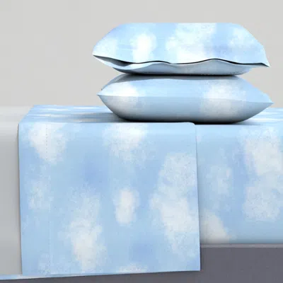 Spoonflower Blue Cloudy Sky Full Sheet Set