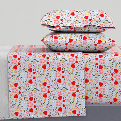 Spoonflower Blue Disco Berry Full Sheet Set