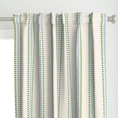 Spoonflower Blue Green Little Leaf Curtain Panel