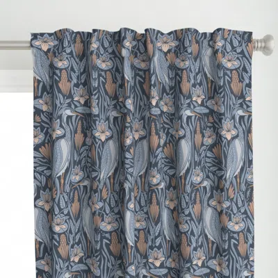 Spoonflower Blue Heron Large Dark Curtain Panel