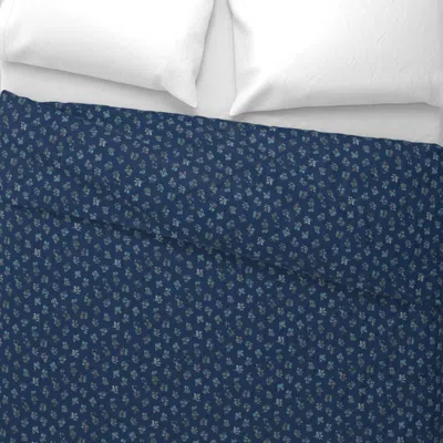 Spoonflower Blue Sprigged Calico Wide Cotton Sateen 3.5 oz 26" X 20" Standard Knife Edge