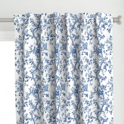 Spoonflower Blue Toile Pattern - Curtain Panel