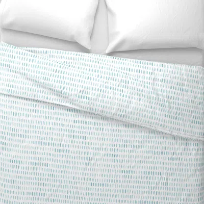 Spoonflower Blue Watercolor Dashes Wide Cotton Sateen 3.5 oz 26" X 20" Standard Knife Edge