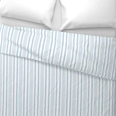 Spoonflower Blue White Watercolor Stripe Wide Cotton Sateen 3.5 oz 26" X 20" Standard Knife Edge
