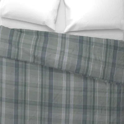 Spoonflower Bluish Green Cozy Plaid Custom Corrected Reduced Green Large Scale Etsy King Pillow Sham