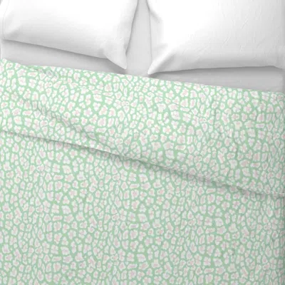 Spoonflower Blush And Green Leopard Euro Pillow Sham