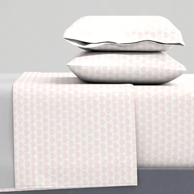 Spoonflower Blush Hearts Full Sheet Set