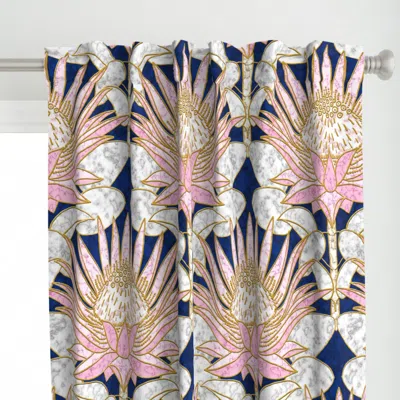 Spoonflower Blush King Protea Art Curtain Panel