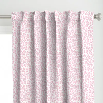 Spoonflower Blush Leopard Print Pink Curtain Panel