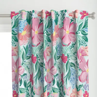 Spoonflower Blush Magnolia Floral Curtain Panel